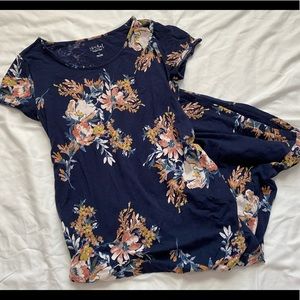 Floral blue maternity dress